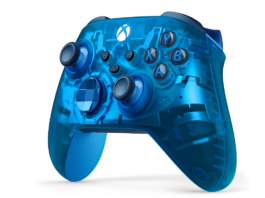 Sky Cipher Xbox controller translucent design with blue metallic triggers