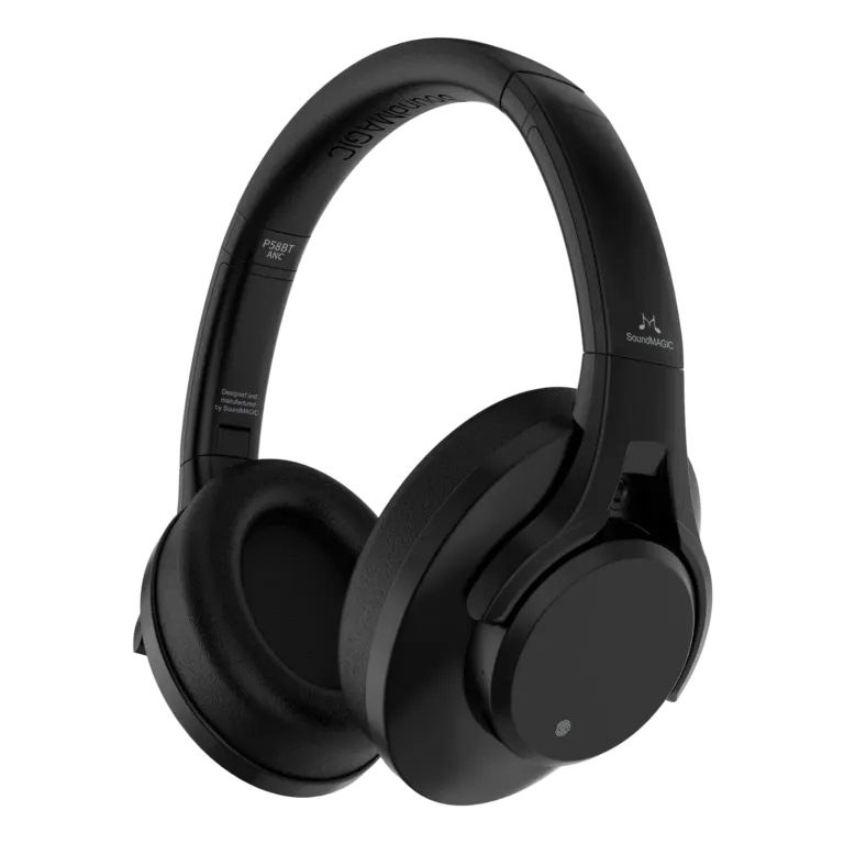 Close-up of SoundMagic P58BT ANC wireless headphones