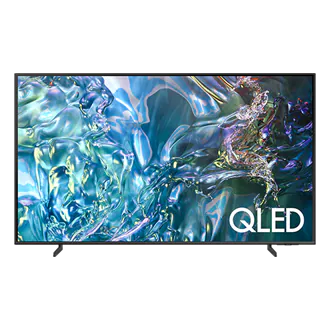 Samsung Q60D QLED TV with vibrant city night display