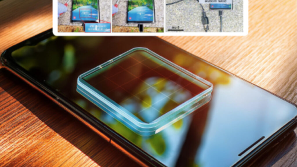 Transparent solar cells embedded in glass for smartphone charging