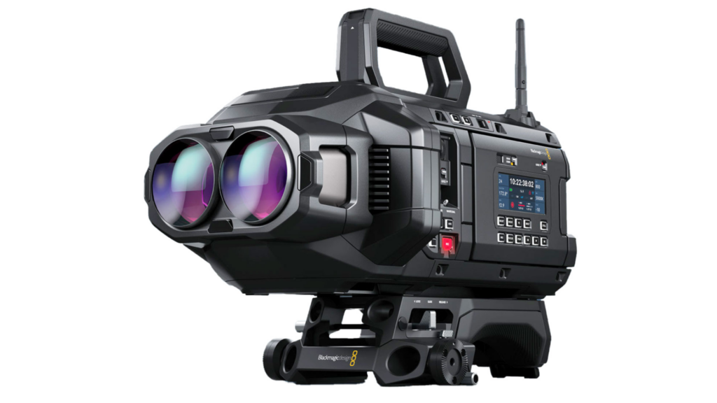 Blackmagic URSA Cine Discover the Blackmagic URSA Cine Immersive camera, designed to revolutionize 180-degree Apple Immersive Video creation with unmatched clarity and features.