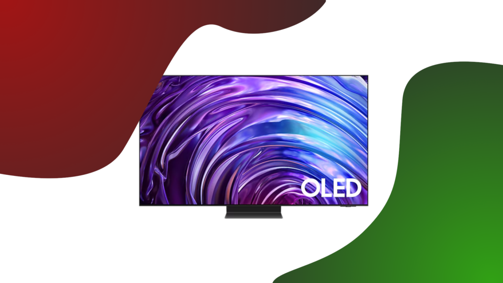 A sleek OLED TV showcasing vivid colors, highlighting deep blacks and vibrant hues.