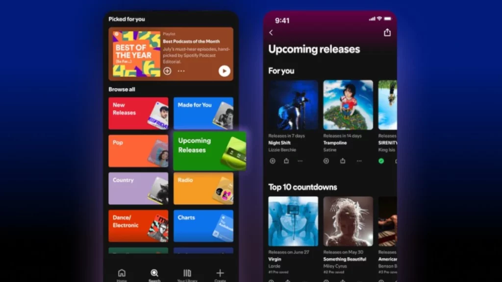 Spotify Introduces 'Upcoming Releases' Hub 1 Spotify Introduces 'Upcoming Releases' Hub