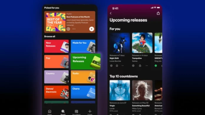 Spotify Introduces'Upcoming Releases' Hub