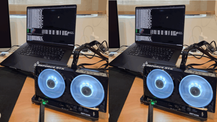 Nvidia GPUs are quietly finding their way into Apple MacBooks MacBook Pro M3 Max running Tinygrad framework