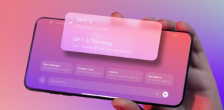 ChatGPT-5 interface on a mobile phone.