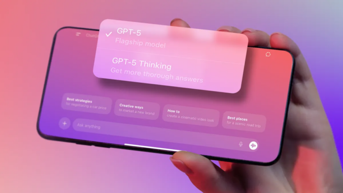 OpenAI plans to allow erotica and change mental health restrictions ChatGPT-5 interface on a mobile phone.