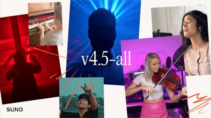 Suno releases v4.5-all as its new free AI music model, Suno 4.5-All
