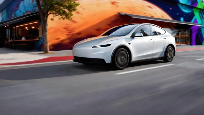 Tesla has a new range of affordable electric cars: how Tesla Model Y Standard model in white driving on a road in LA