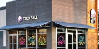 An outside view of a Taco Bell location during the day
