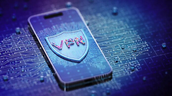 A vpn logo on a phone