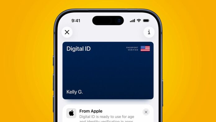 The Digital ID feature in the Apple Wallet app on an iPhone.