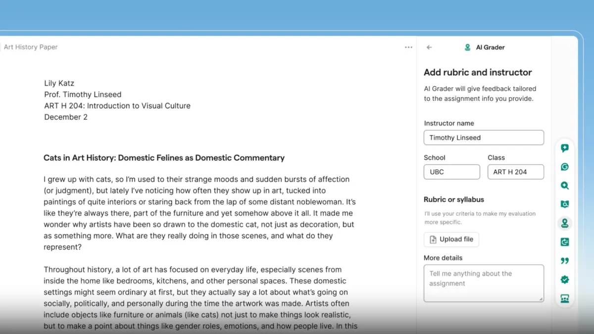 screenshot of grammarly ai agents