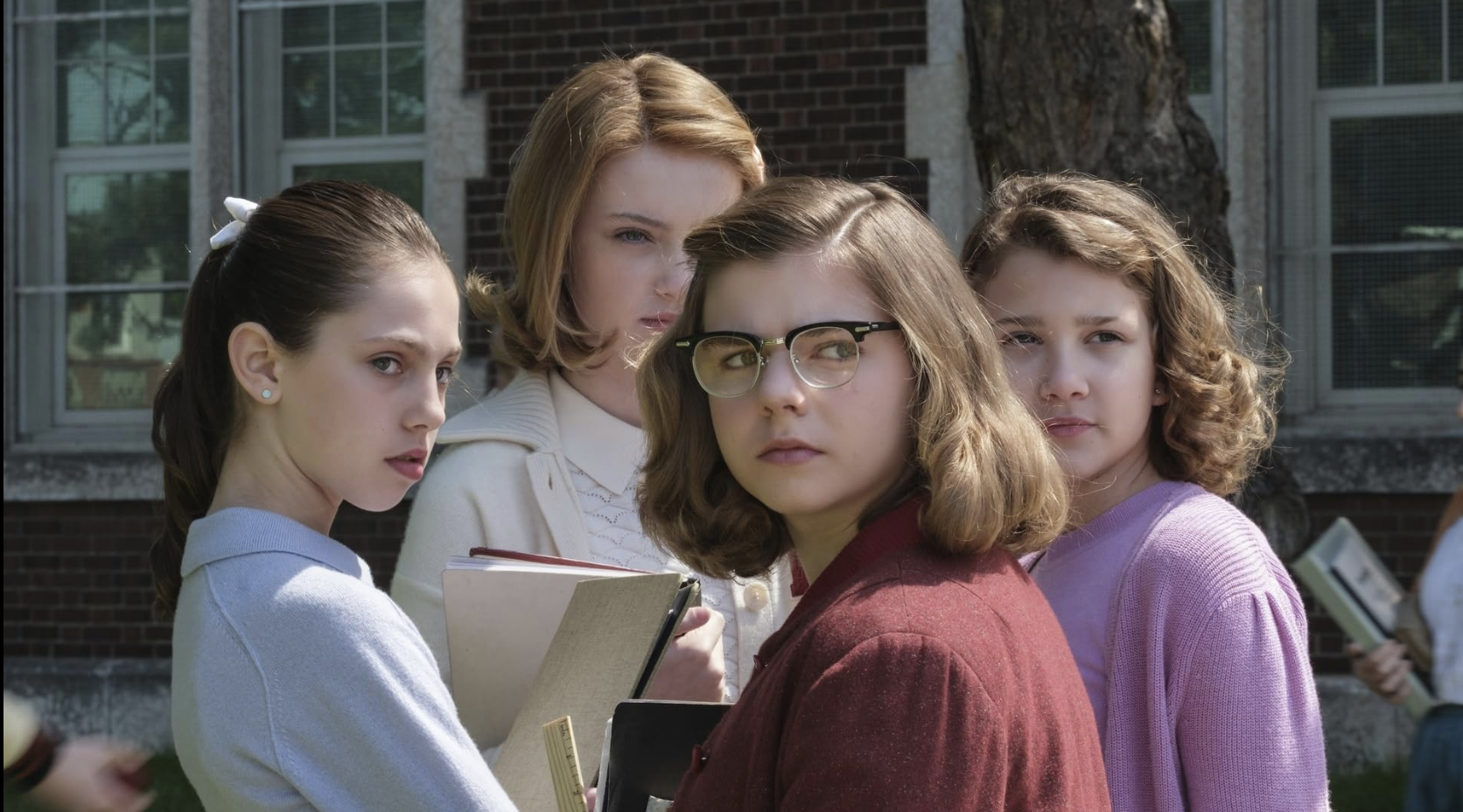 Matilda Lawler, Maya Misaljevic, and Maggie McCormick in Welcome to Derry