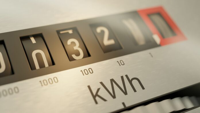 Analog electrometer is measuring electricity consumption