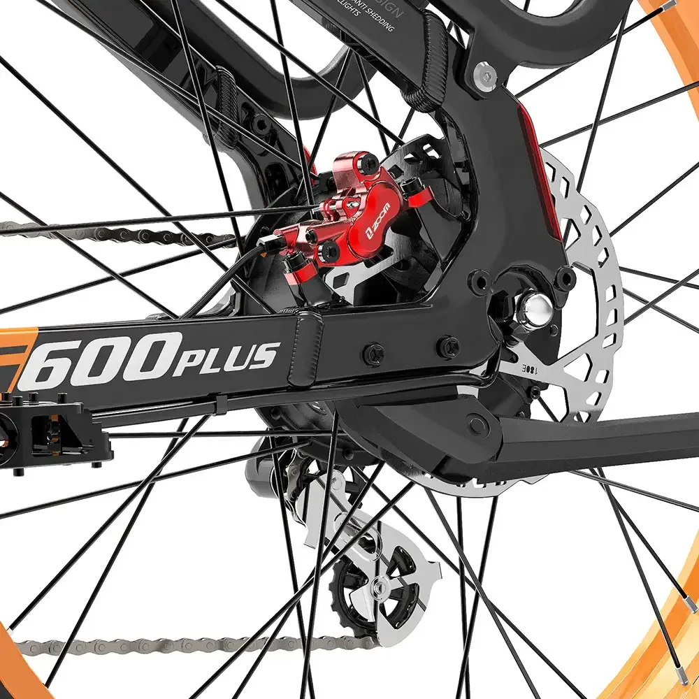 Lankeleisi MG600 Plus Bafang 1000W motor closeup and Shimano Altus 8-speed drivetrain