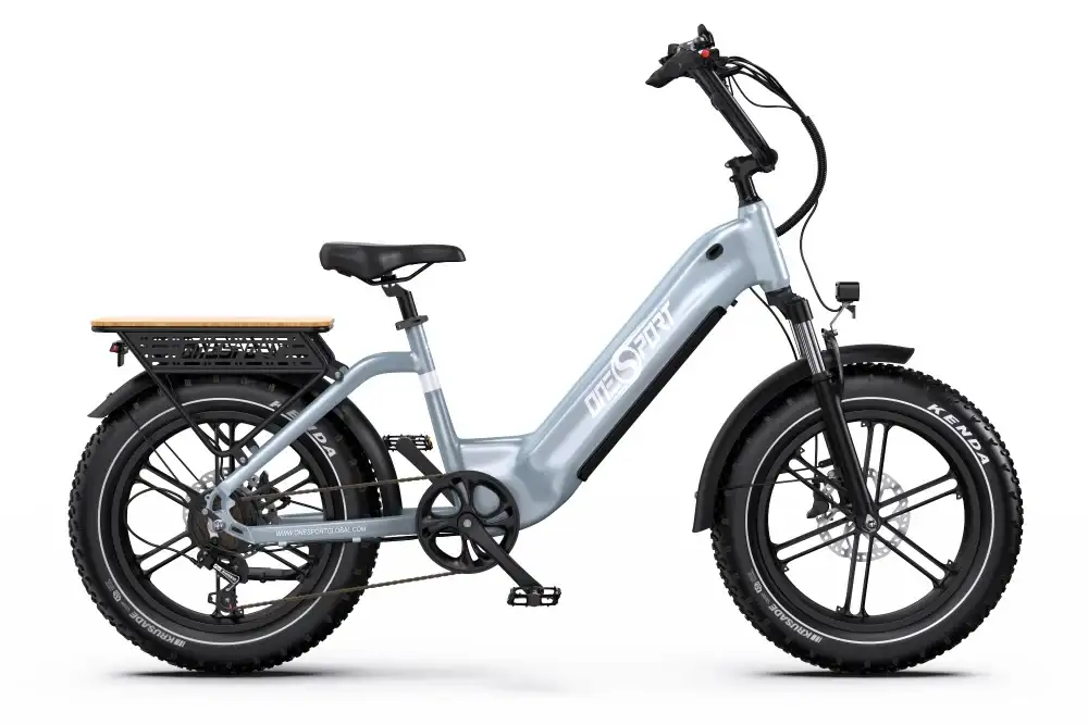 Onesport OT08 500W fat tire step-through e-bike full side view