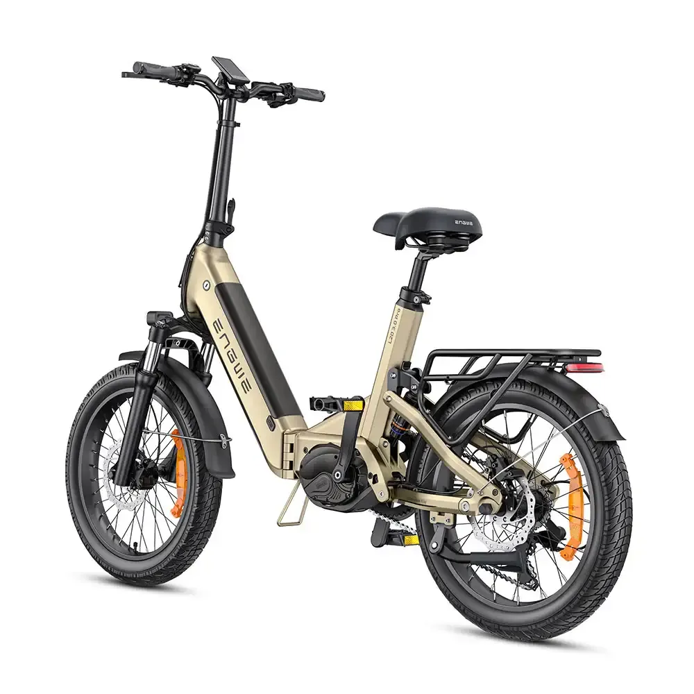 Engwe L20 3.0 PRO foldable step-through electric bike with full suspension in black