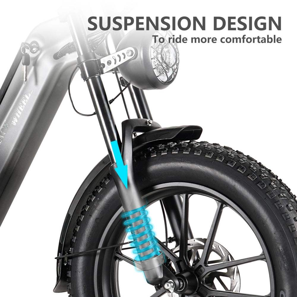 CMACEWHEEL V20 riding position full suspension comfort fat e-bike