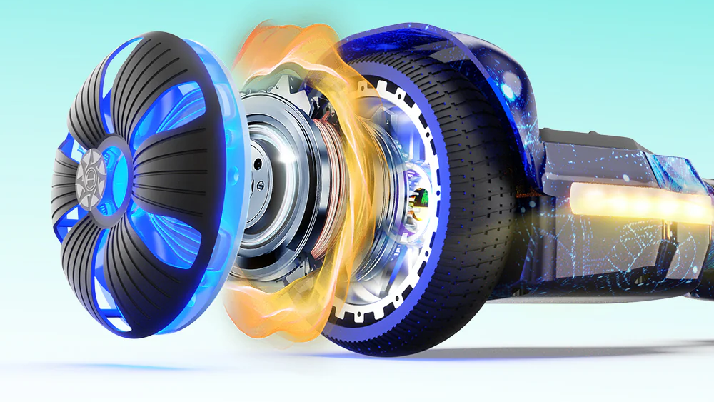 iHoverboard H2 dual 250W brushless motors and 36V battery pack detail