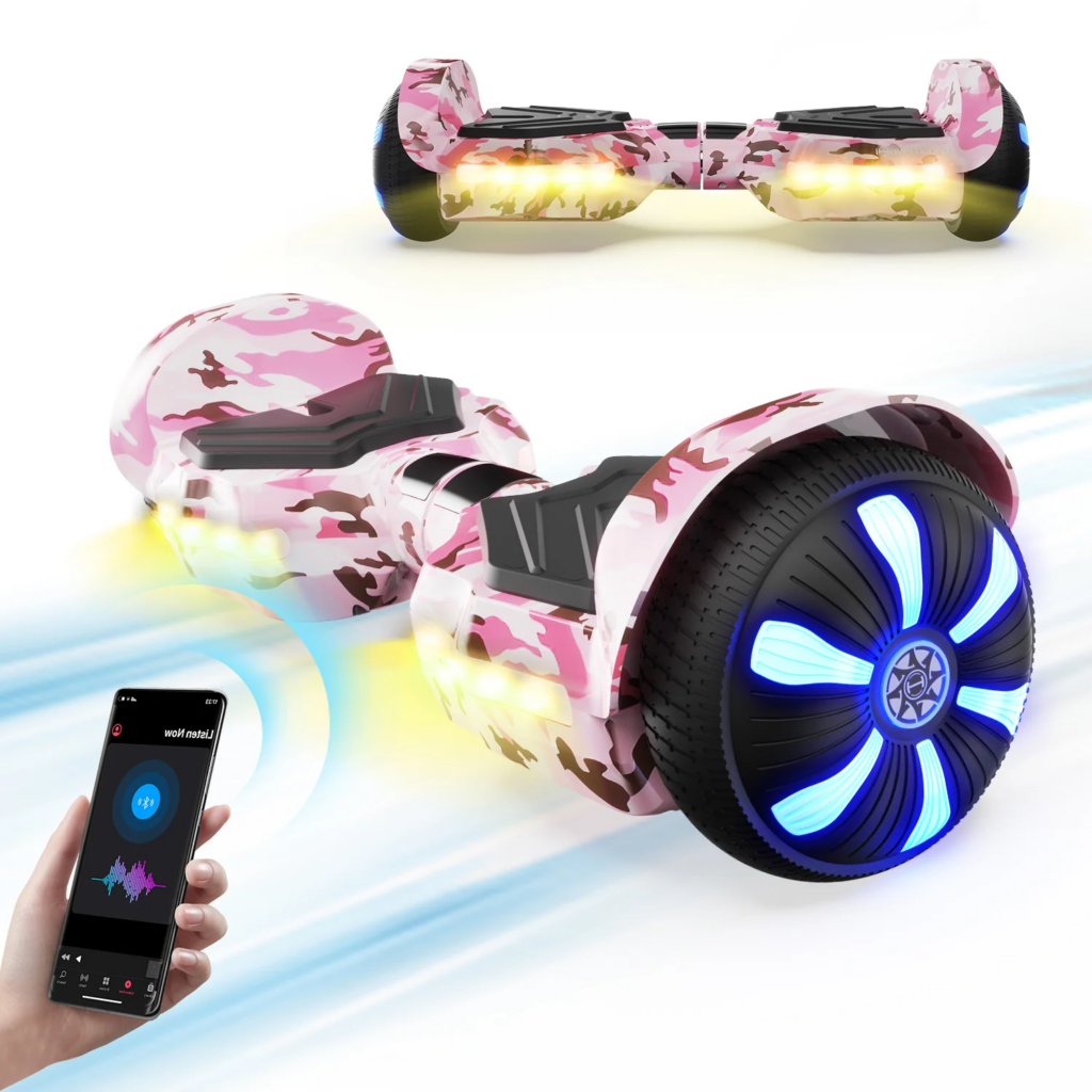 iHoverboard H2 footpad non-slip surface and LED indicator panel