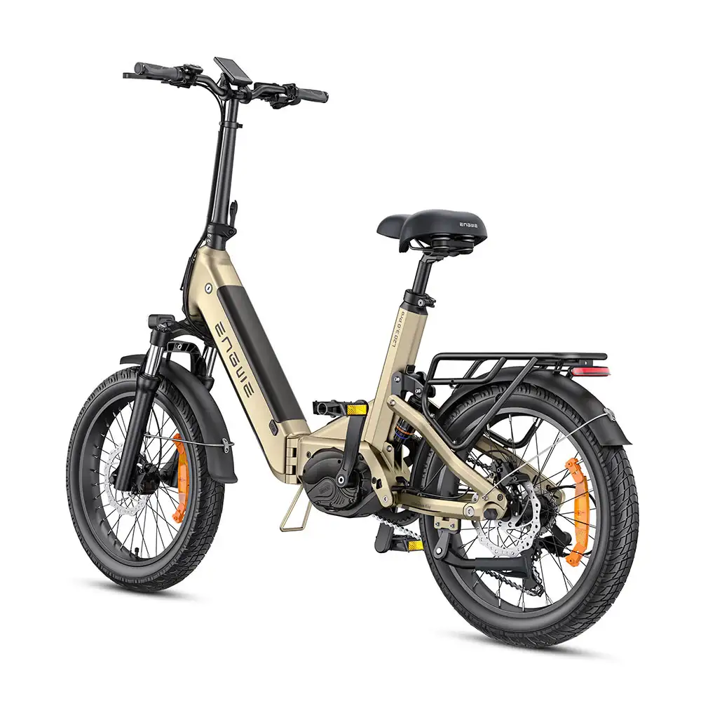 Engwe L20 3.0 PRO folding electric bike side profile in all-black finish