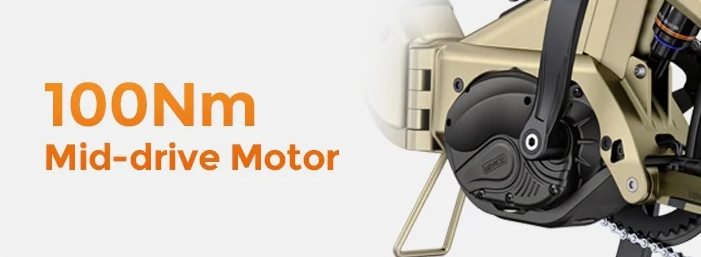 Engwe L20 3.0 PRO Mivice X700 mid-drive motor 100Nm torque close-up