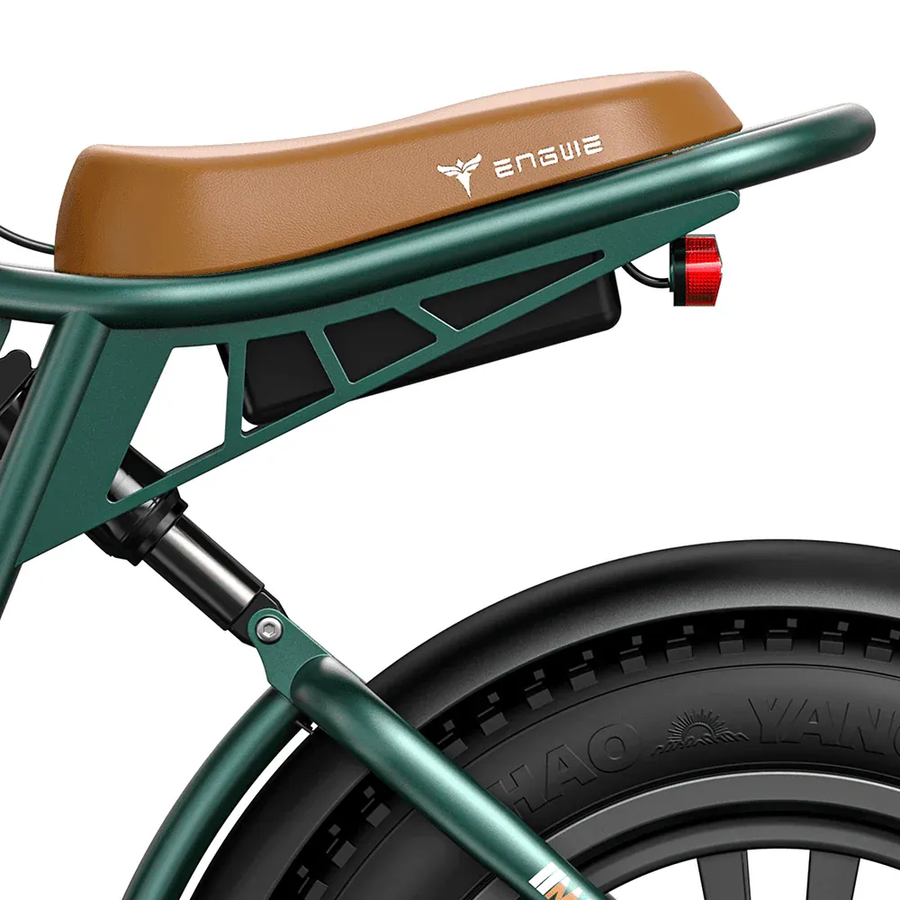 Engwe M20 riding position fat tire bike full suspension seat
