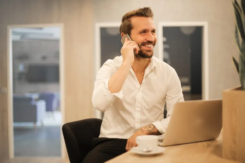 Person working securely on a laptop to protect against AI-powered phishing threats