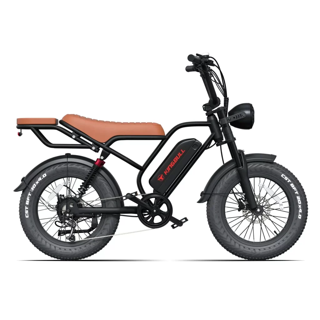 Kingbull Ranger vintage off-road electric bike full side view in black