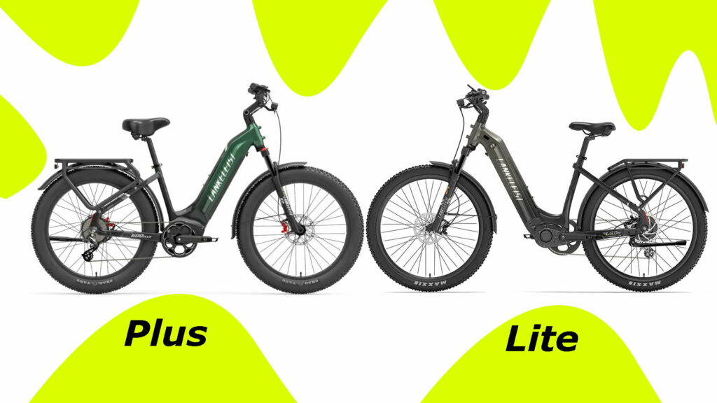  Lankeleisi MG600 Lite trekking e-bike and MG600 Plus fat bike comparison side profile