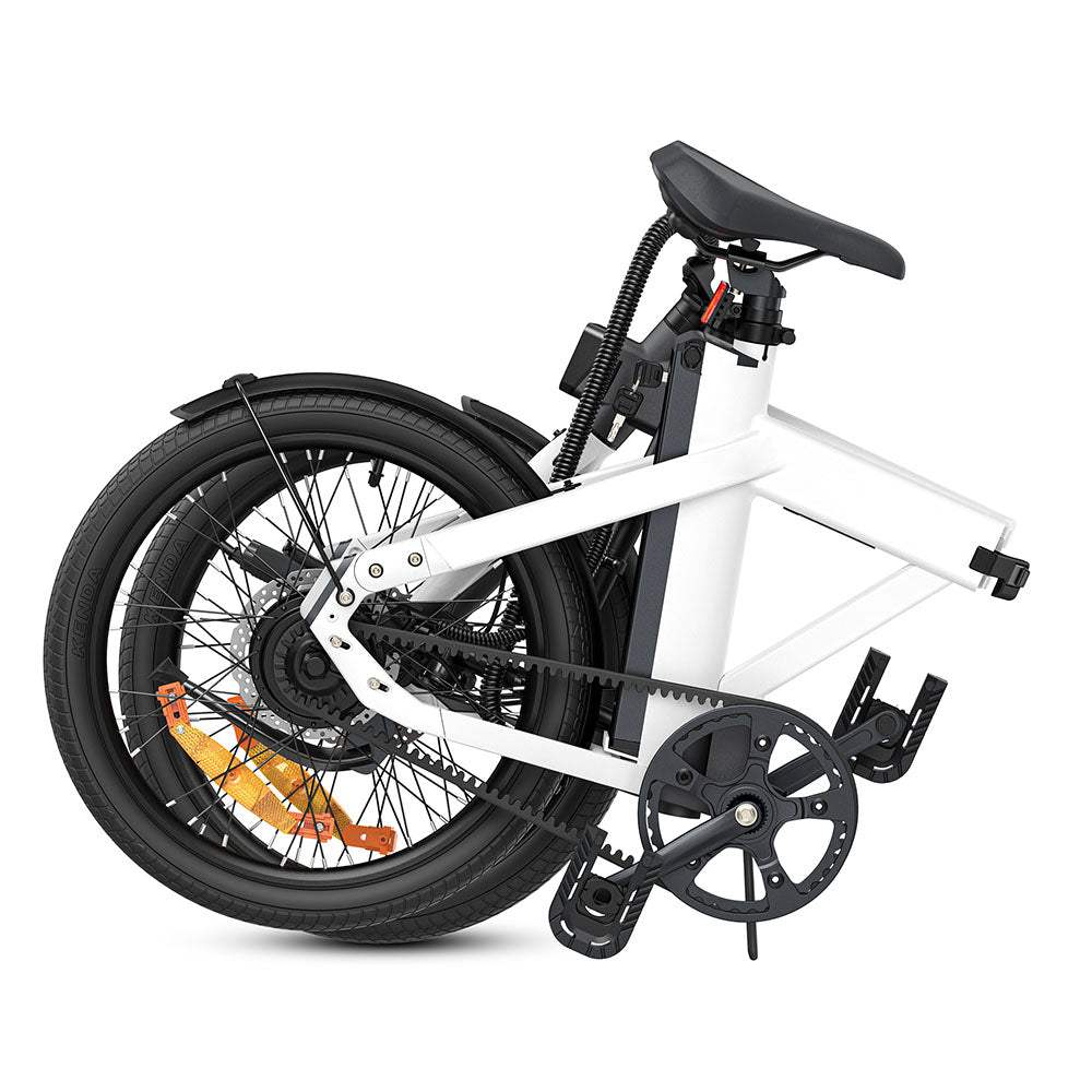 white Engwe P20 folding e-bike folded