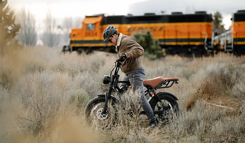 Kingbull Ranger off-road fat tire electric bike on rugged terrain
