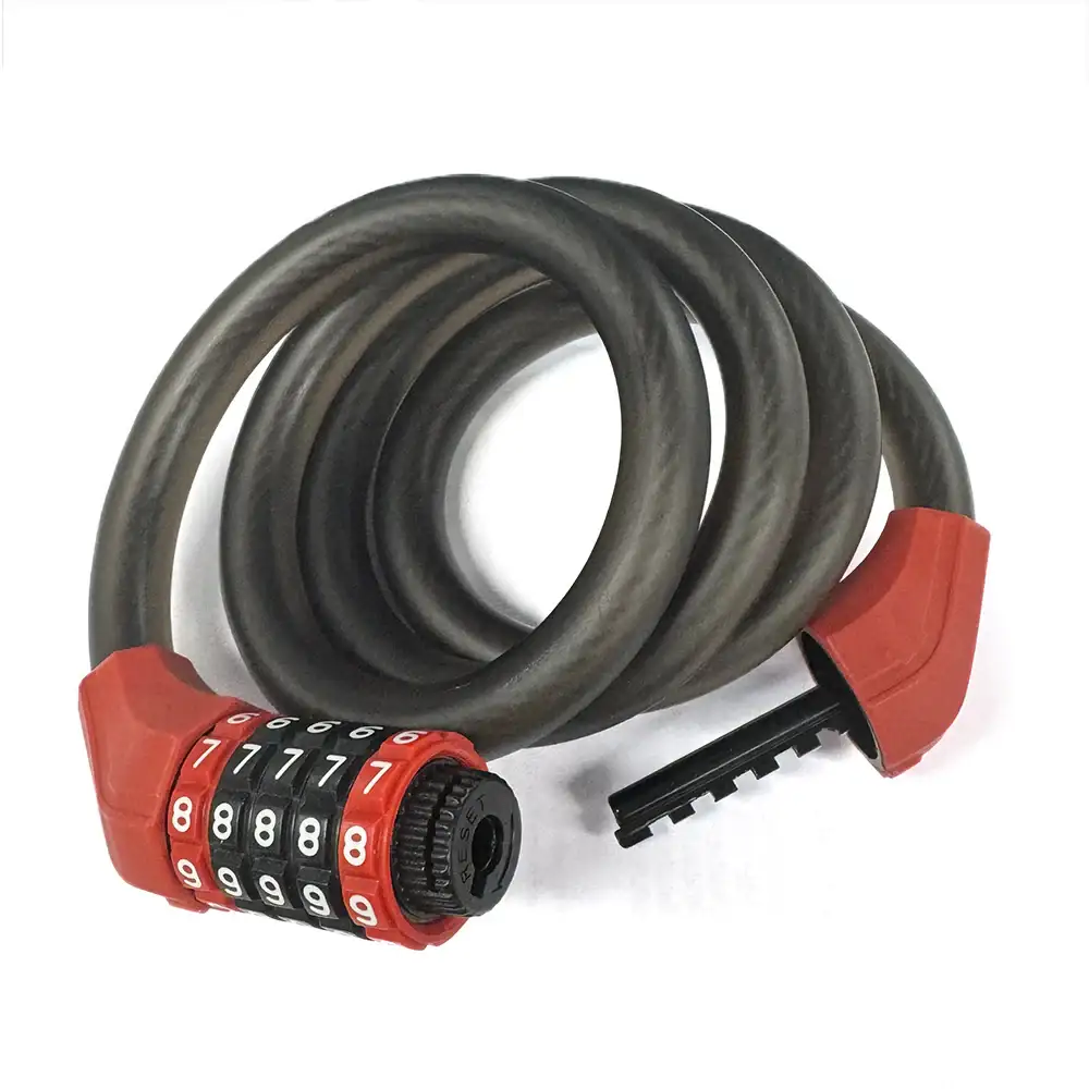 Vakole 1.72cm steel cable bike lock five-digit combination code close-up