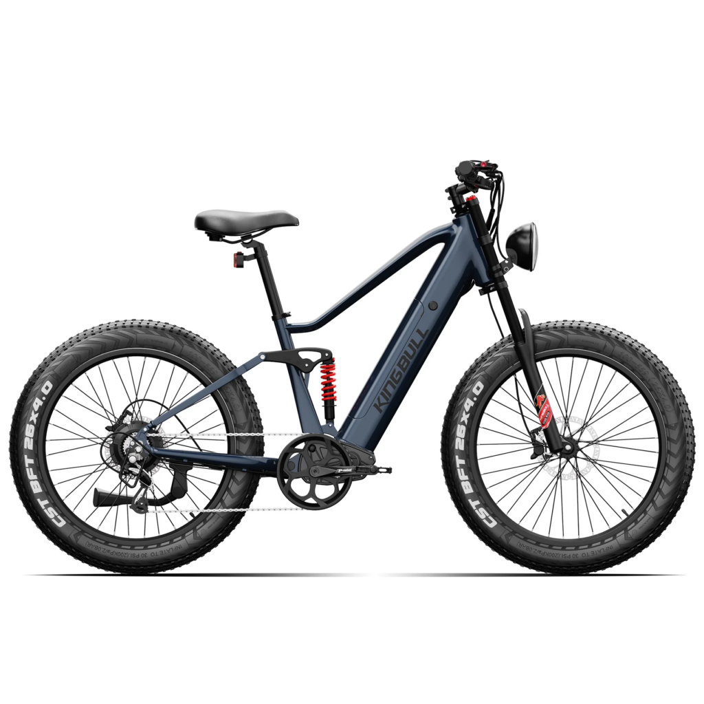 Kingbull Rover 2.0 full-suspension fat-tire electric bike side profile in Sand Blue