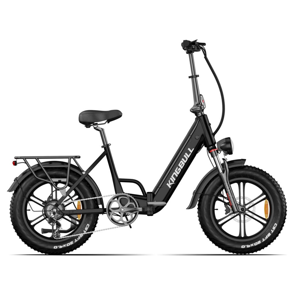 Kingbull Literider 2.0 folding fat tire electric bike side profile in black
