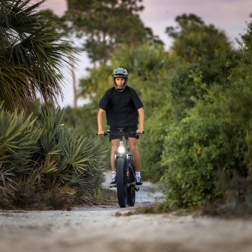 Rider on Kingbull Hunter 2.0 fat tire electric mountain bike