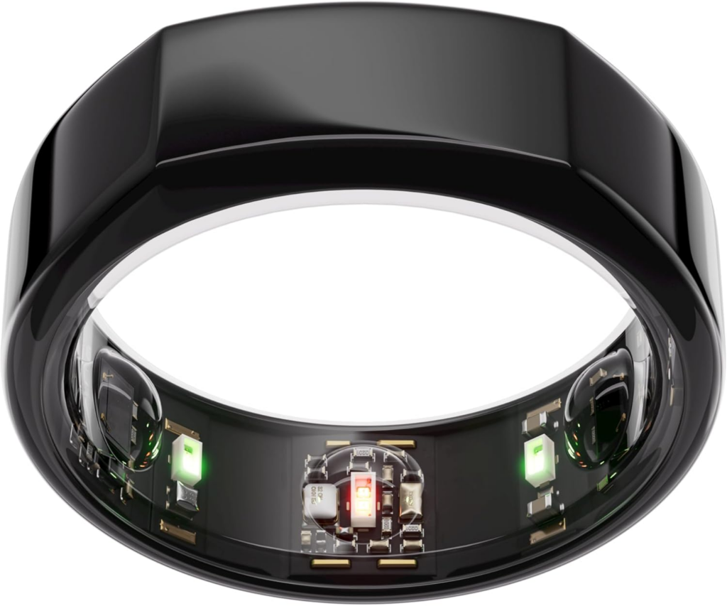 Oura Ring Gen 3 and Whoop 5.0 placed side by side for comparison of AI sleep tracker hardware