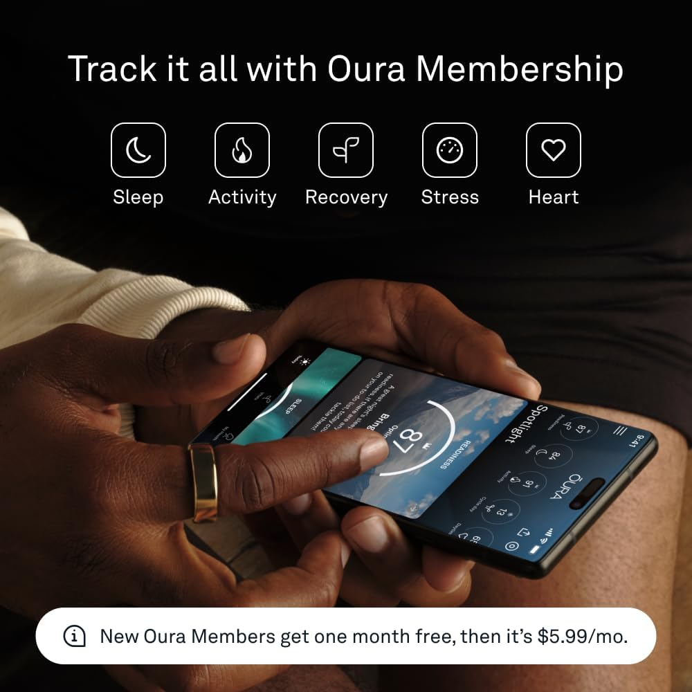 Oura Ring Gen 3 worn on finger showing minimal profile for sleep tracking comparison
