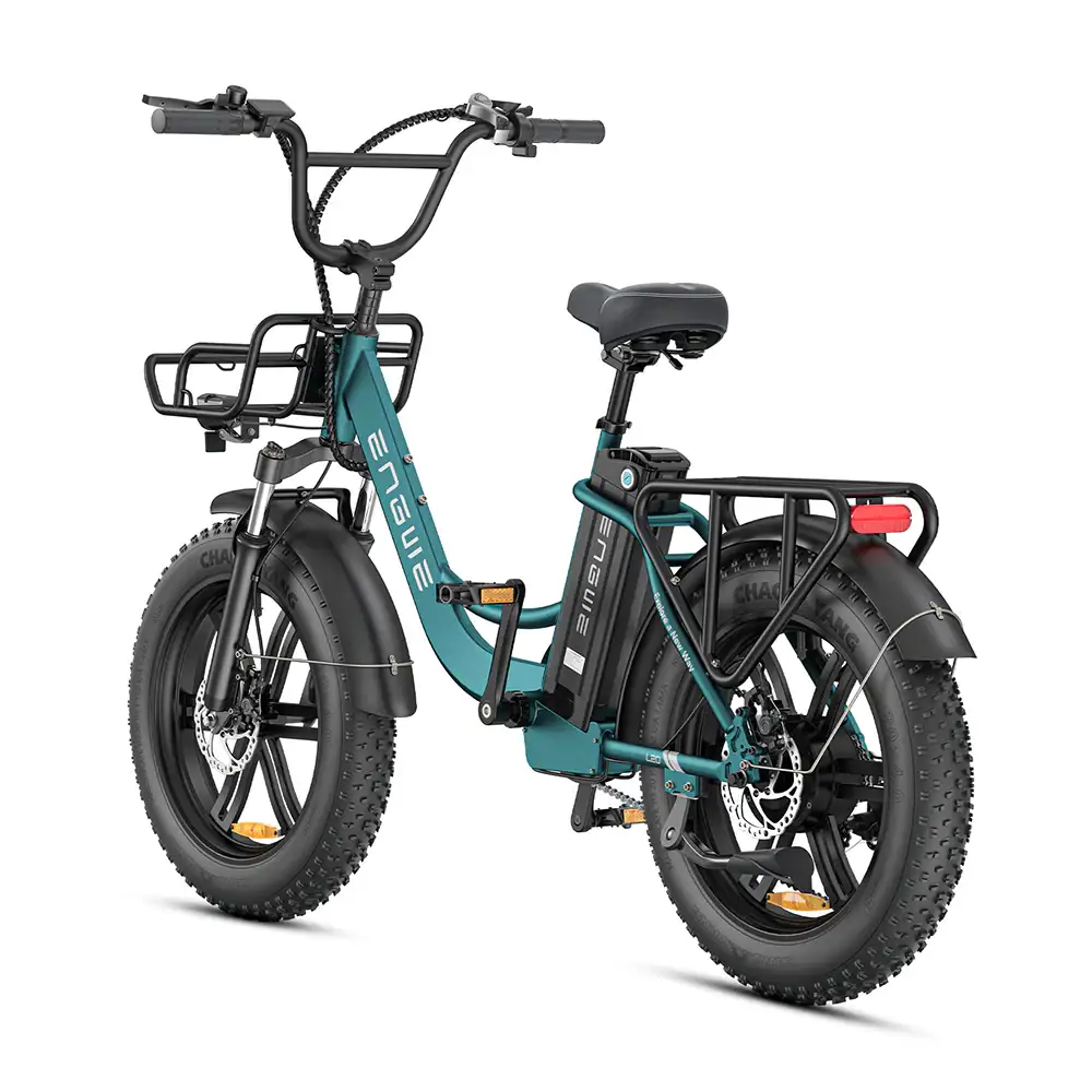 Engwe L20 Boost loaded with cargo bags on front and rear racks