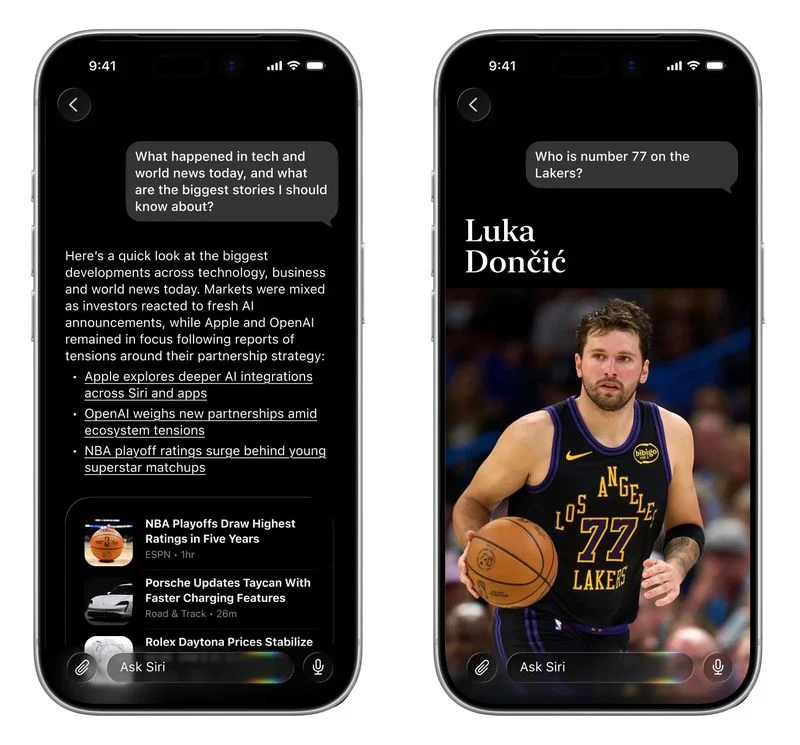 iOS 27 new Siri app interface with iMessage-style chat history and Dynamic Island integration