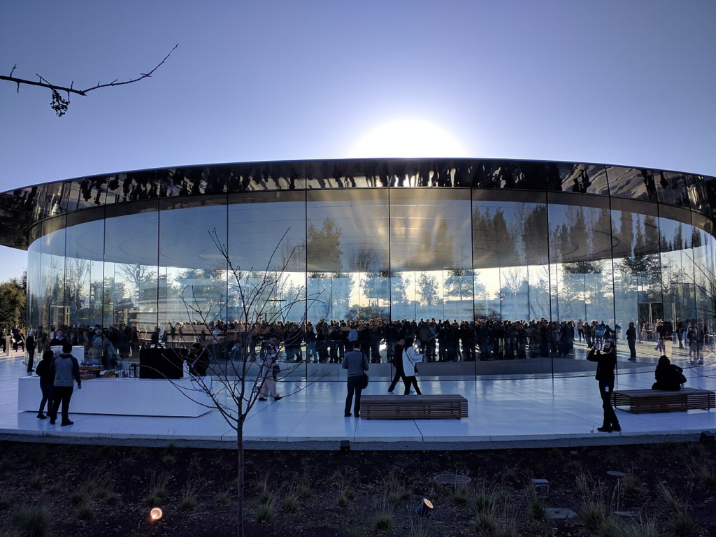 Apple Park Cupertino Steve Jobs Theater exterior ahead of WWDC 2026 keynote
