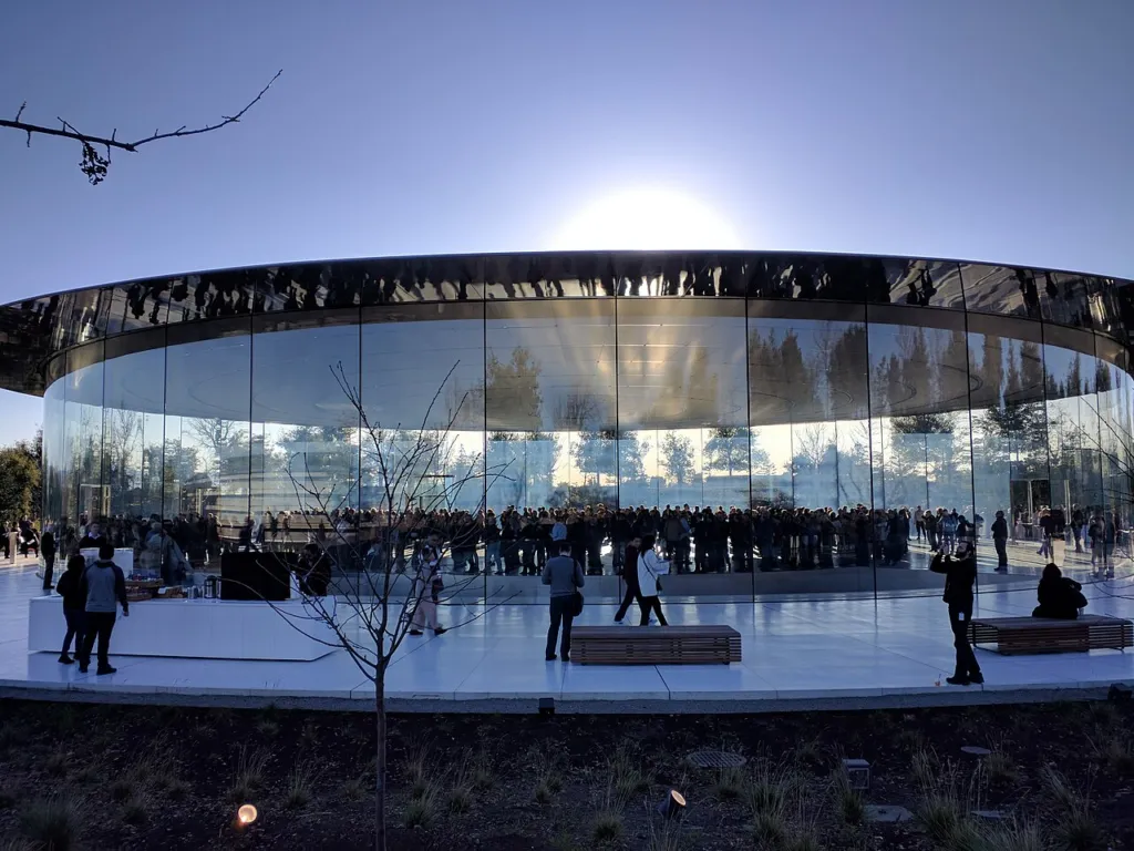 Apple Park Cupertino Steve Jobs Theater exterior ahead of WWDC 2026 keynote